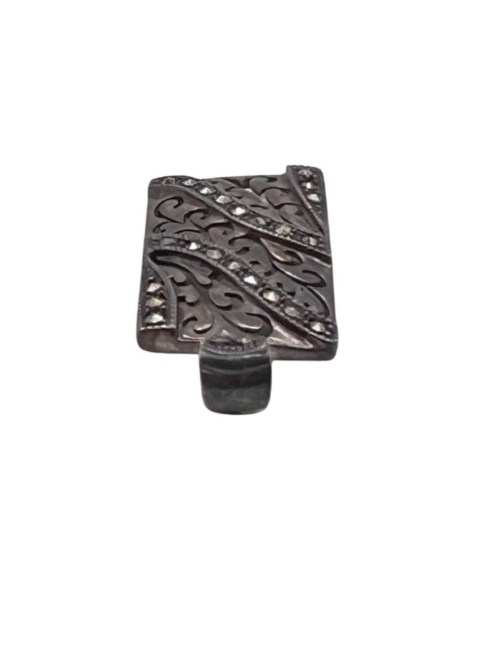 Sterling Silver Pendant Marcasite Filigree 5.98g Stamped 925 TH Thai Art Deco - Picture 8 of 9